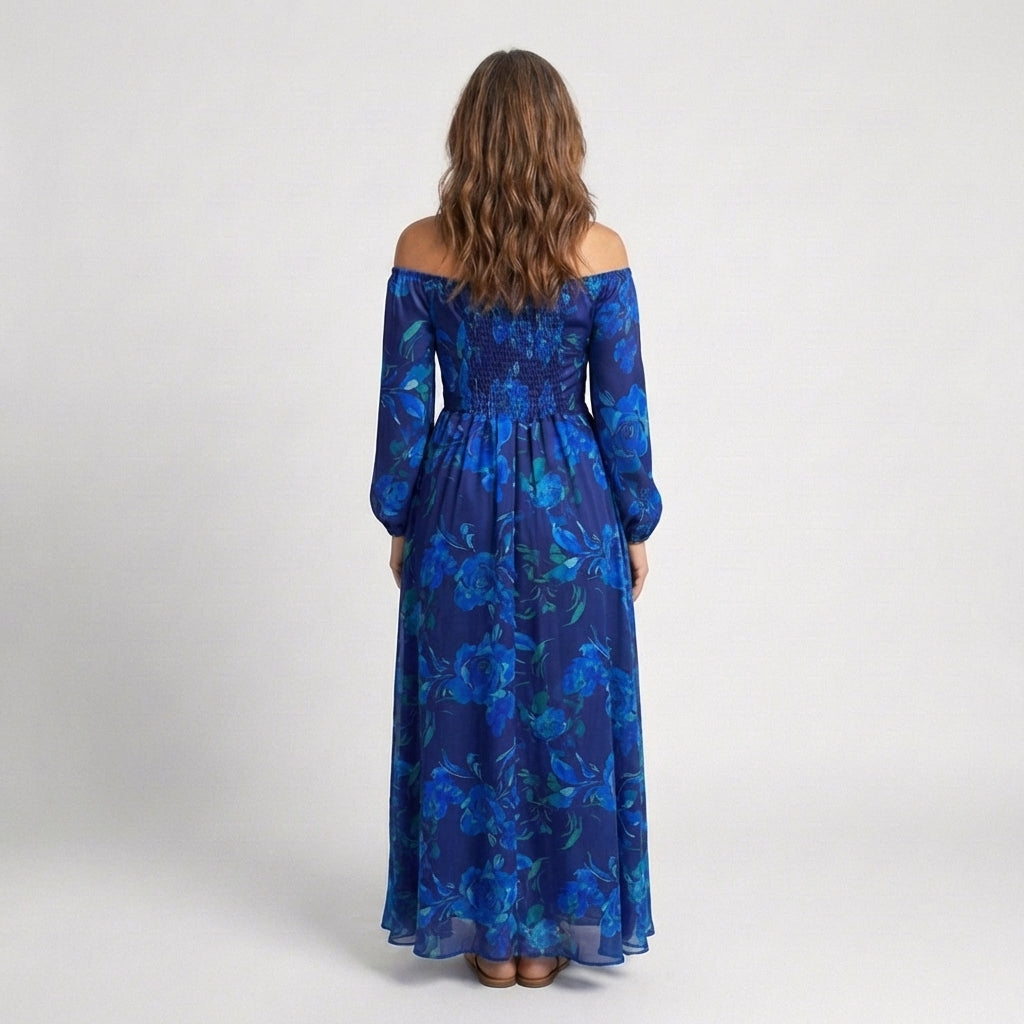 Stella & Grace™ | Off Shoulder Floral Maxi Dress