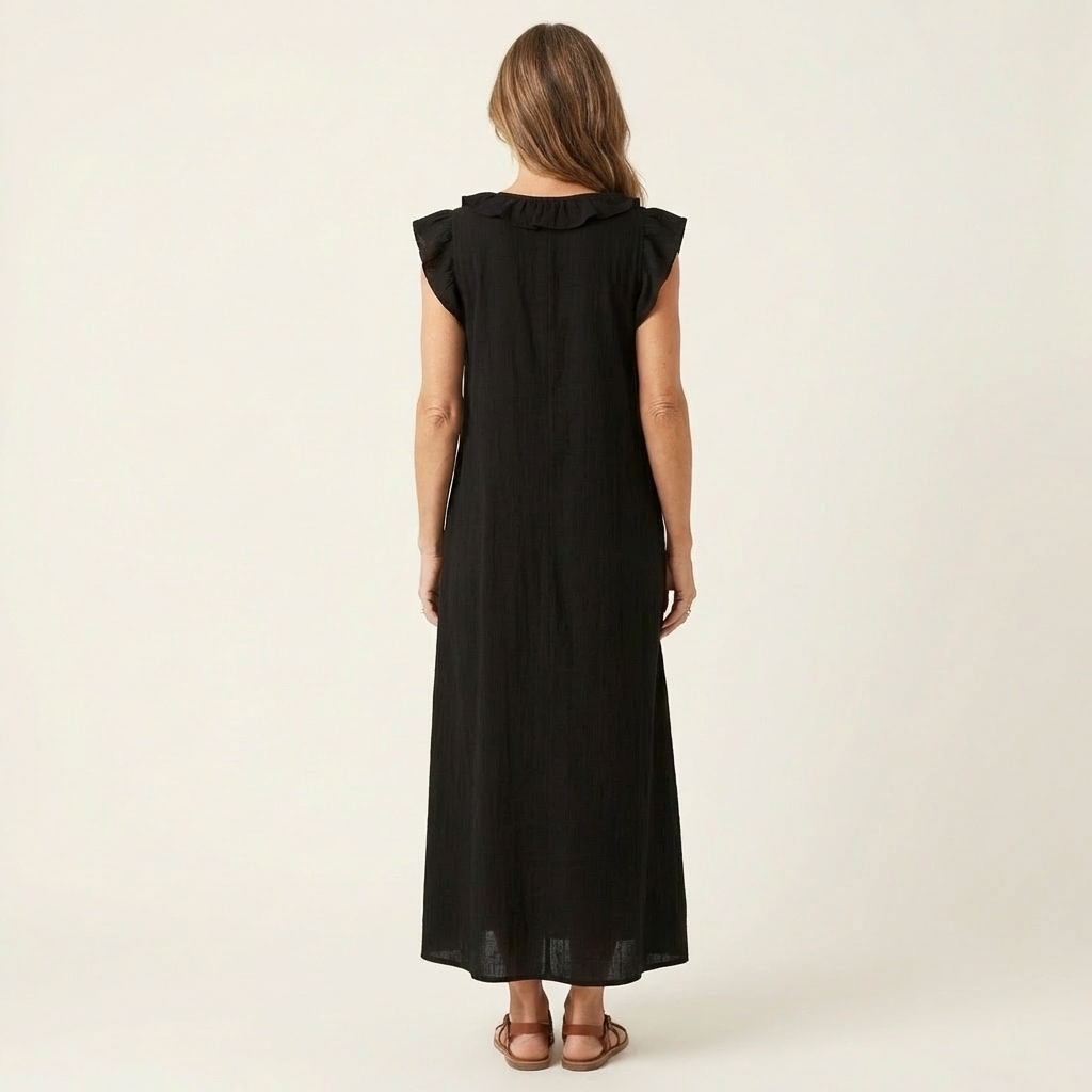 Long Dress Josette - Fluid Elegance with Ruffles