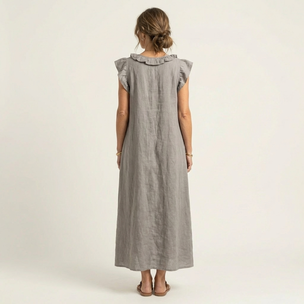 Long Dress Josette - Fluid Elegance with Ruffles