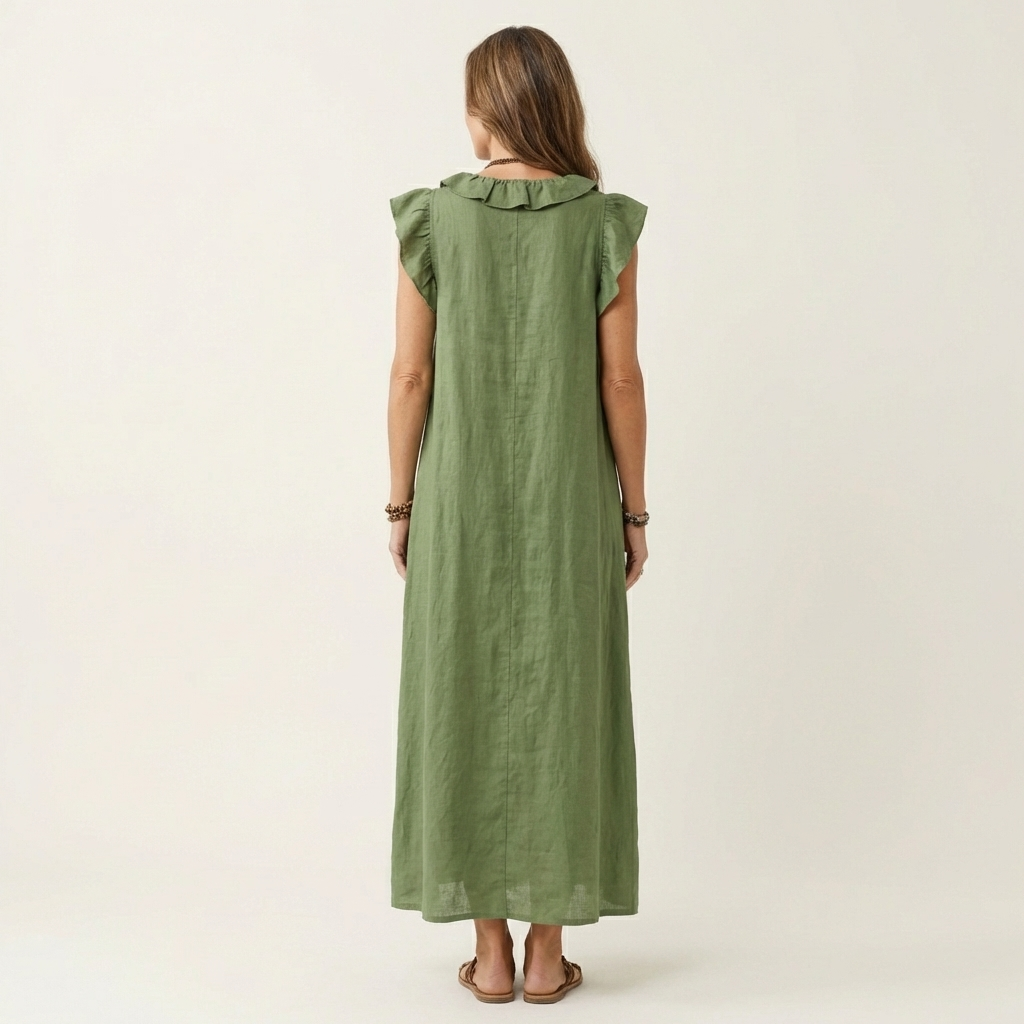 Long Dress Josette - Fluid Elegance with Ruffles