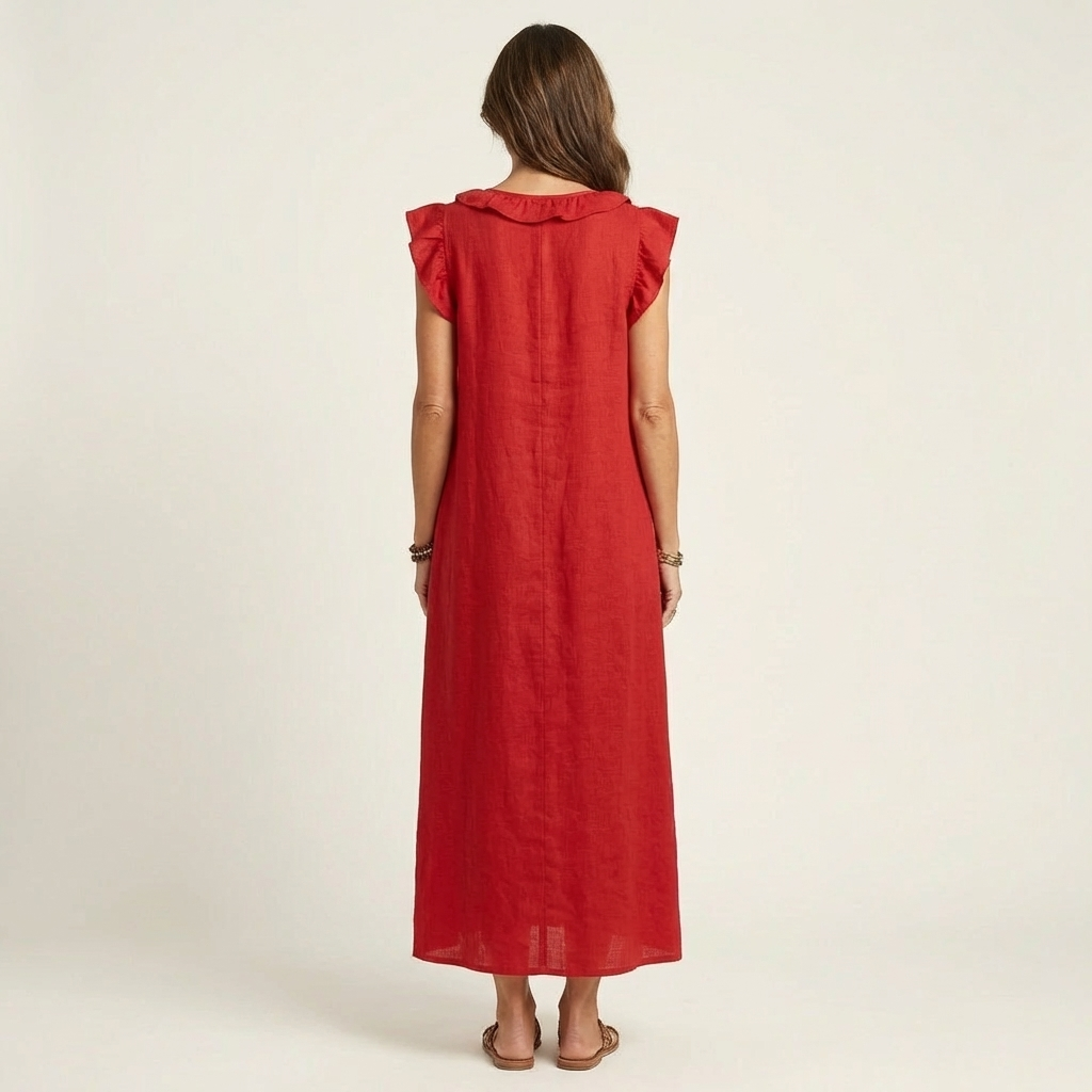 Long Dress Josette - Fluid Elegance with Ruffles
