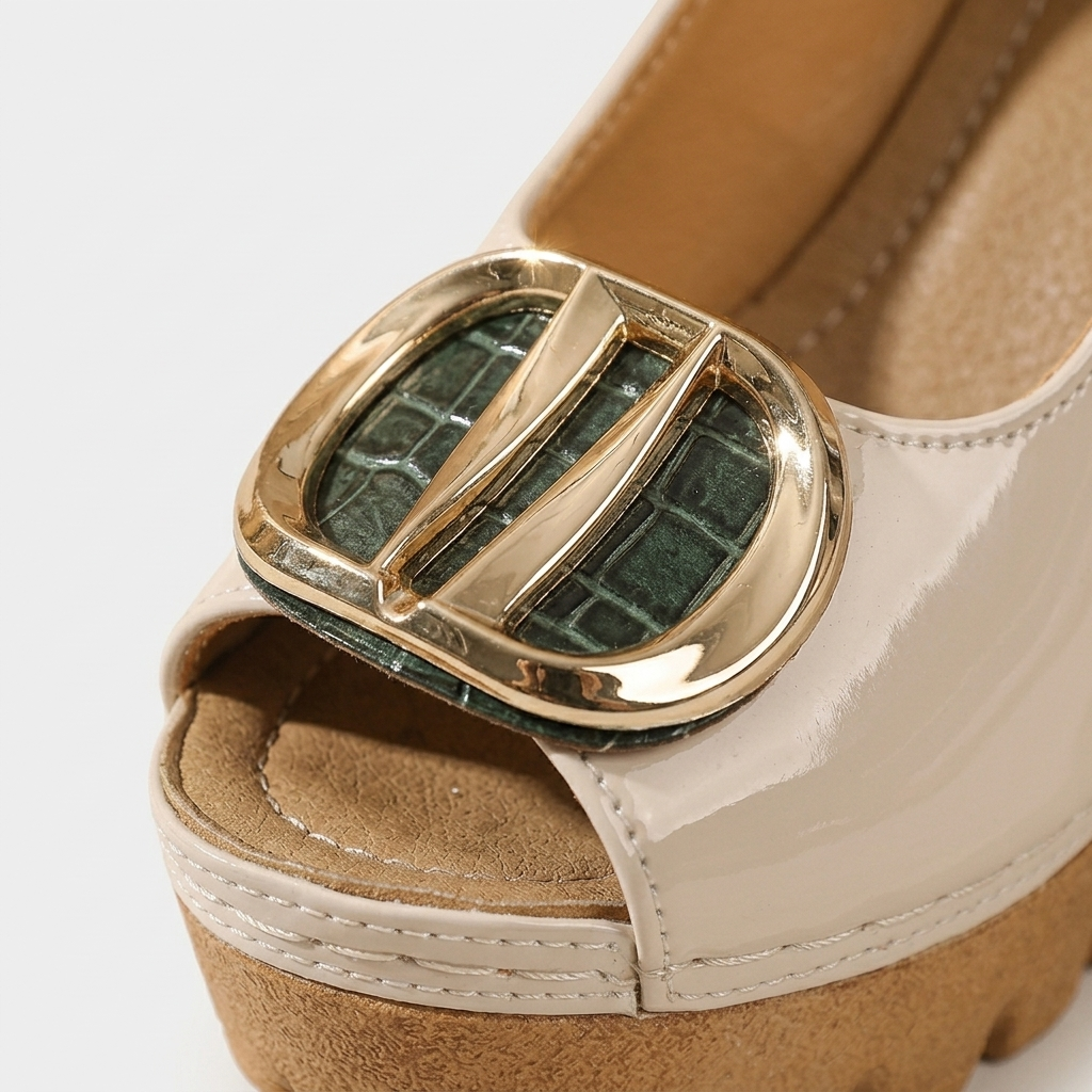 Floressa – Statement Buckle Platform Heeled Sandals