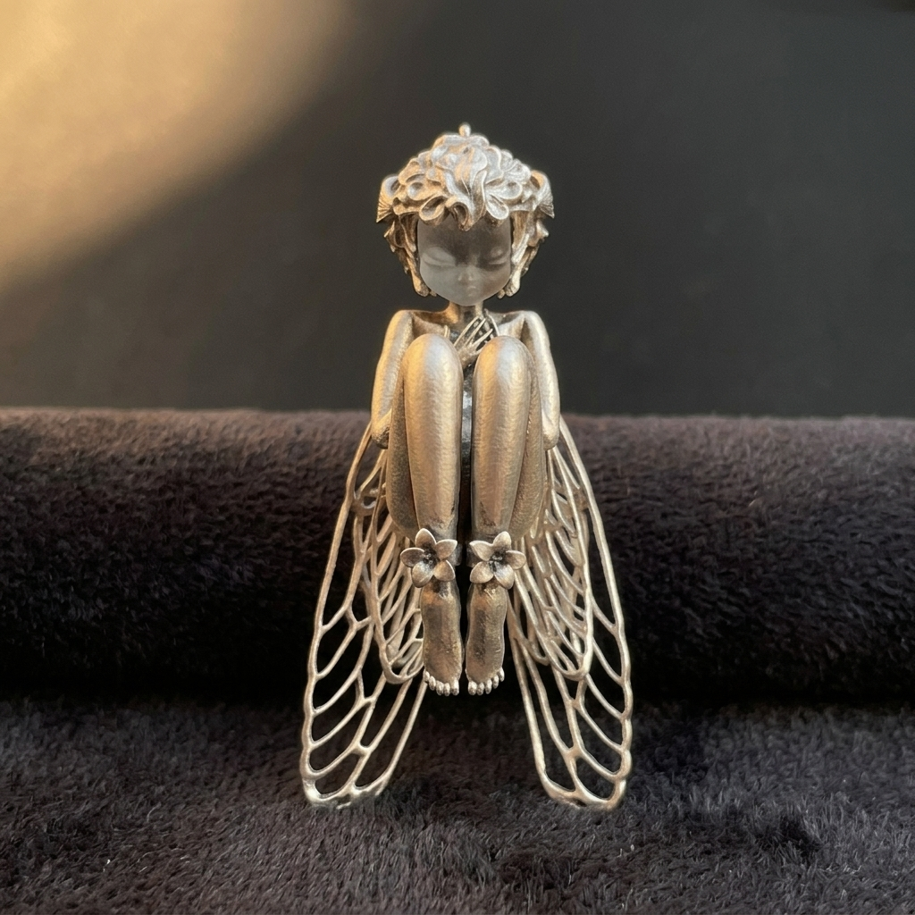 Faeluna – Sculpted Fairy Spirit Pendant