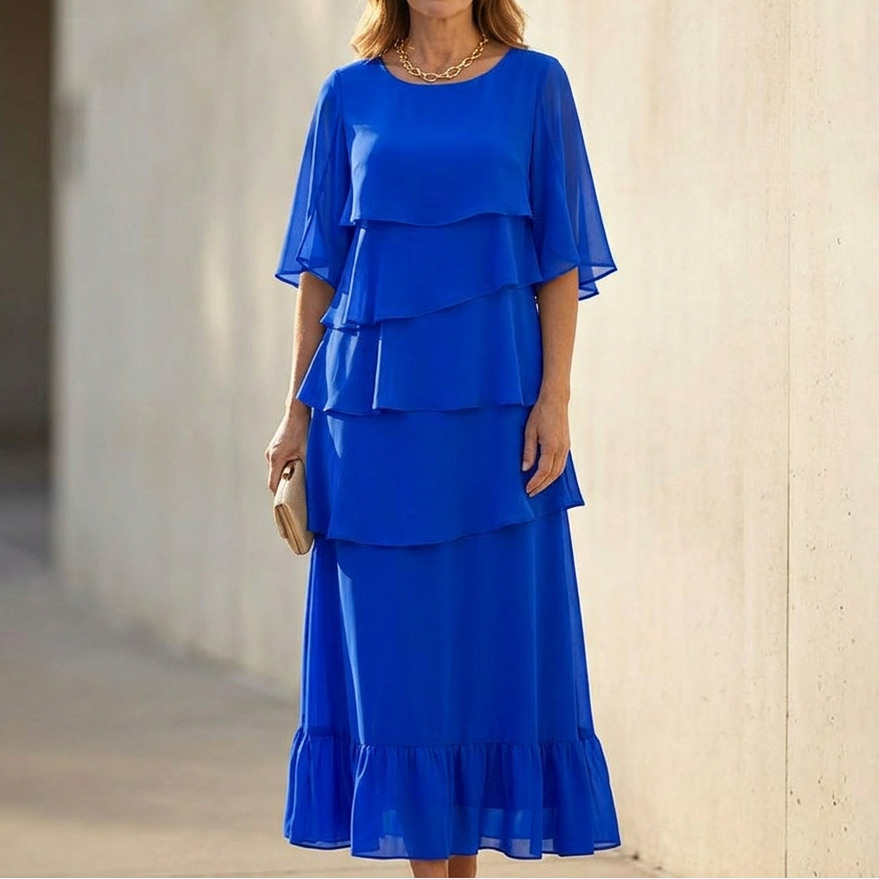 Florelle – Women's Layered Ruffle Midi Dress