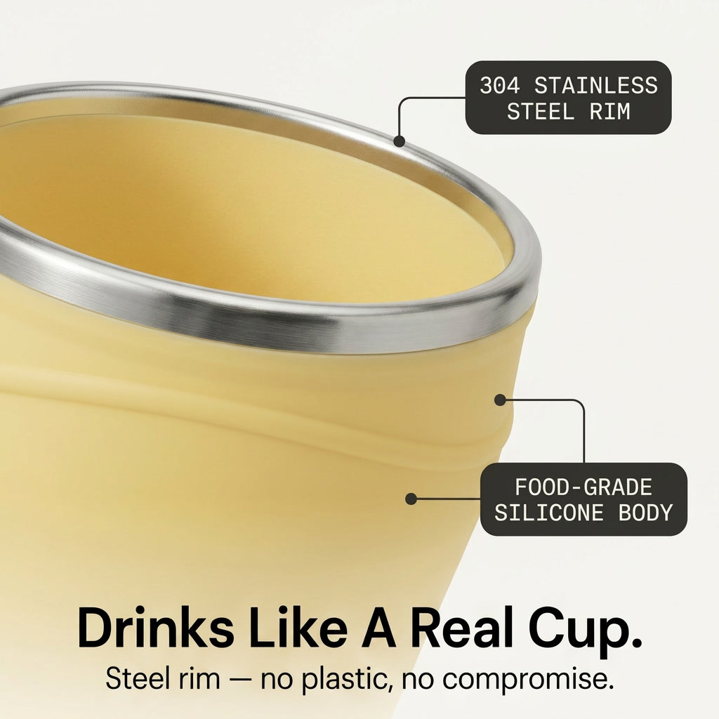 FoldSip – Collapsible Travel Cup with Leakproof Lid
