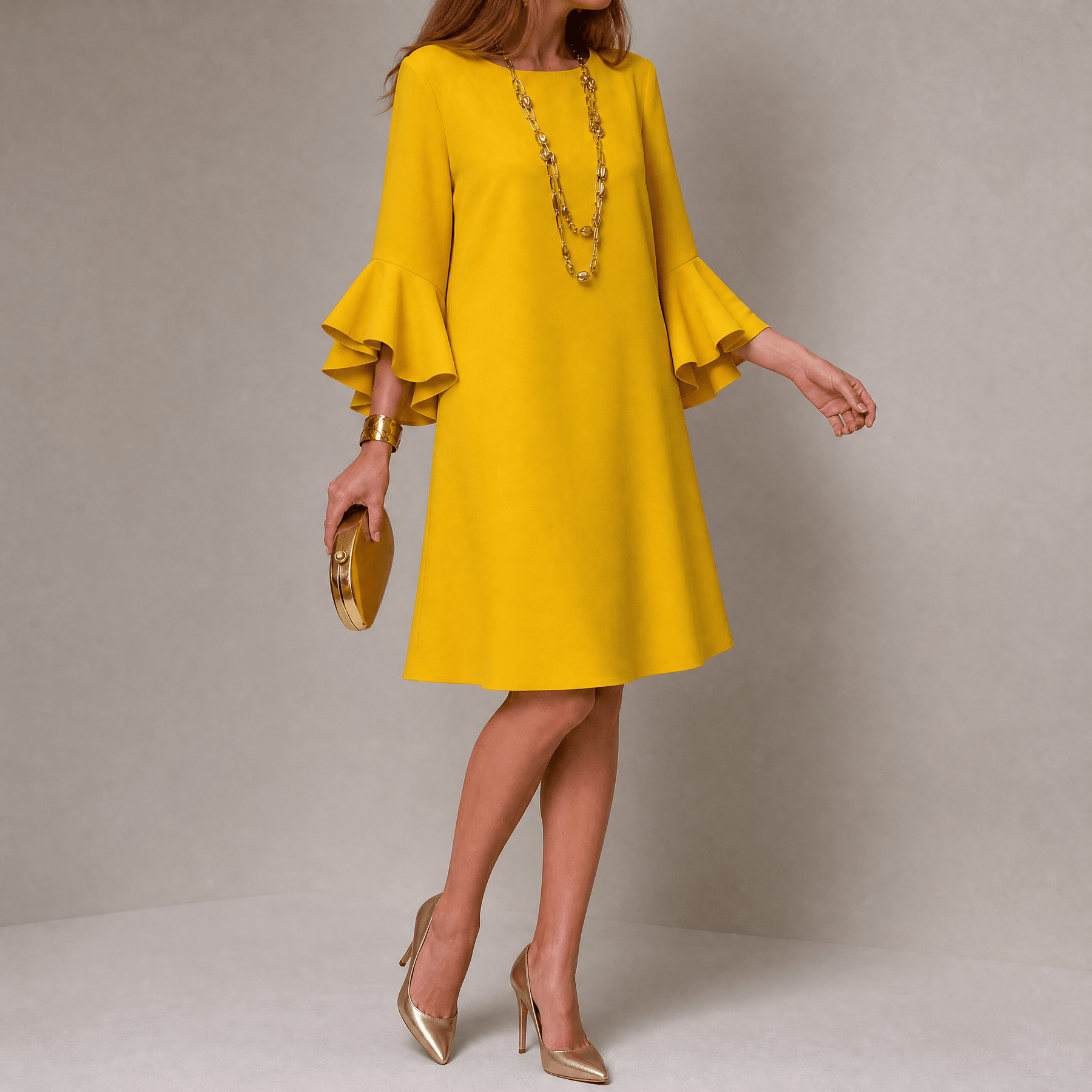 Hilaria – Women's Statement Bell Sleeve Mini Dress