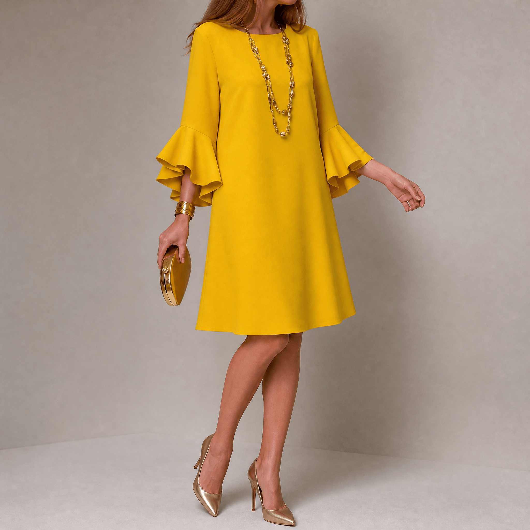 Hilaria – Women's Statement Bell Sleeve Mini Dress