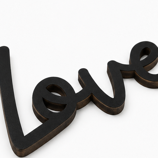Homely – Love You Bye Wood Wall Script Set with Heart Accent