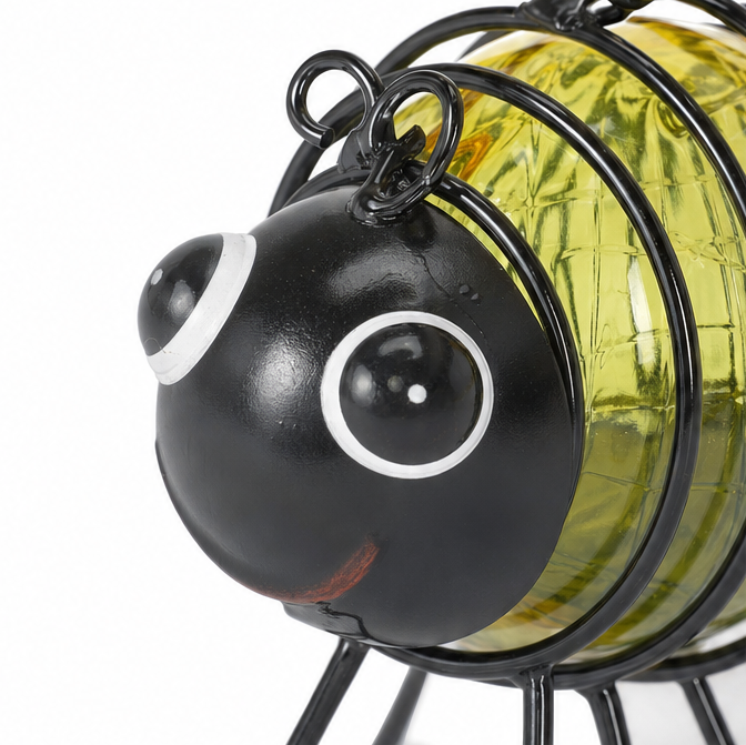 Honeyglow – Solar Bee Garden Light with Amber Glow, Weatherproof Hanging Yard Decor