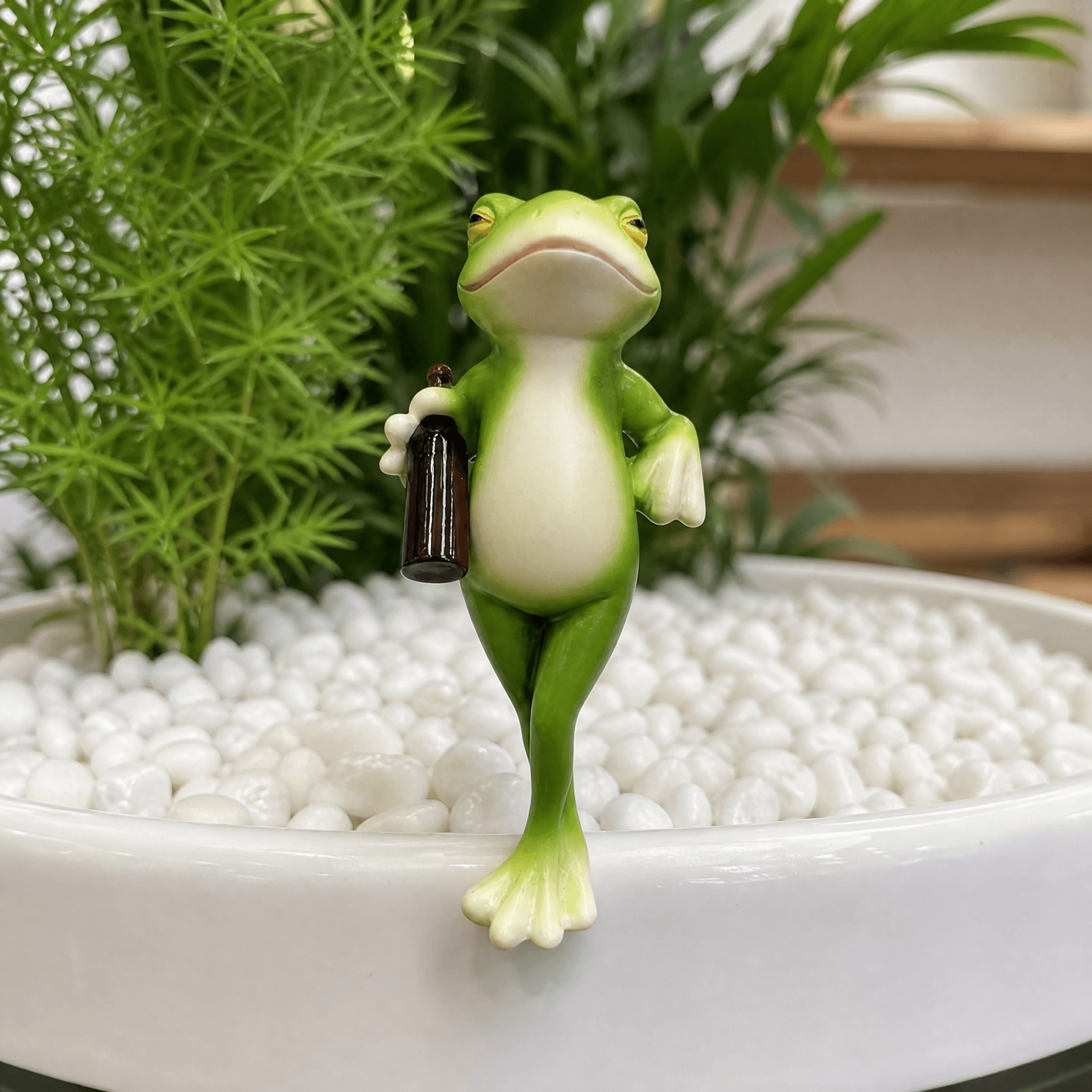 Hopwell – Wine-Sipping Frog Planter Ornament