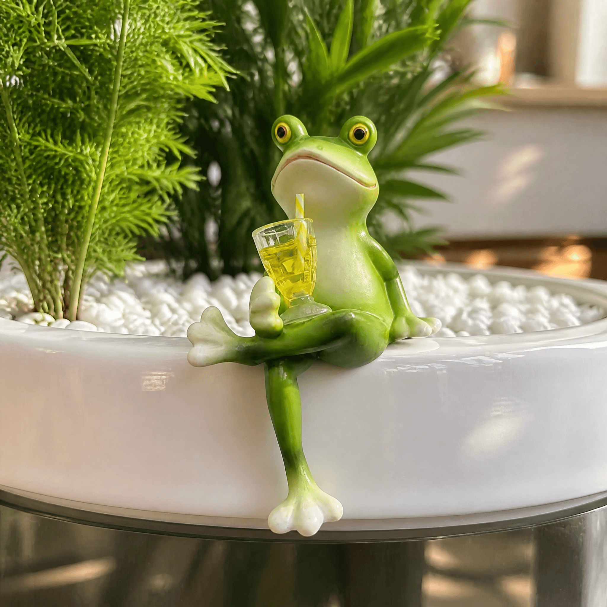 Hopwell – Wine-Sipping Frog Planter Ornament