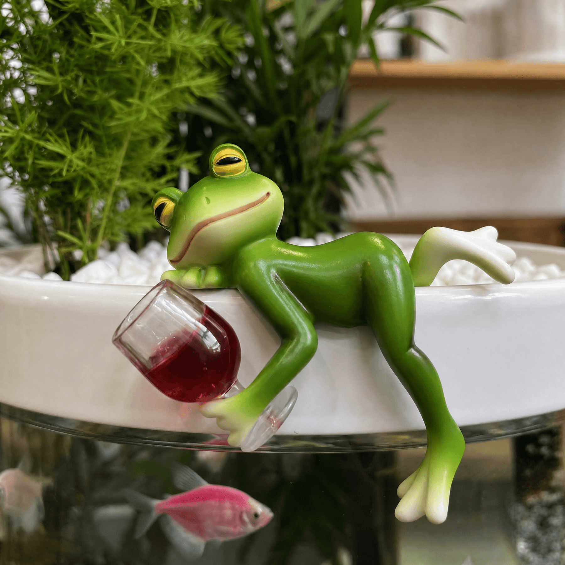 Hopwell – Wine-Sipping Frog Planter Ornament