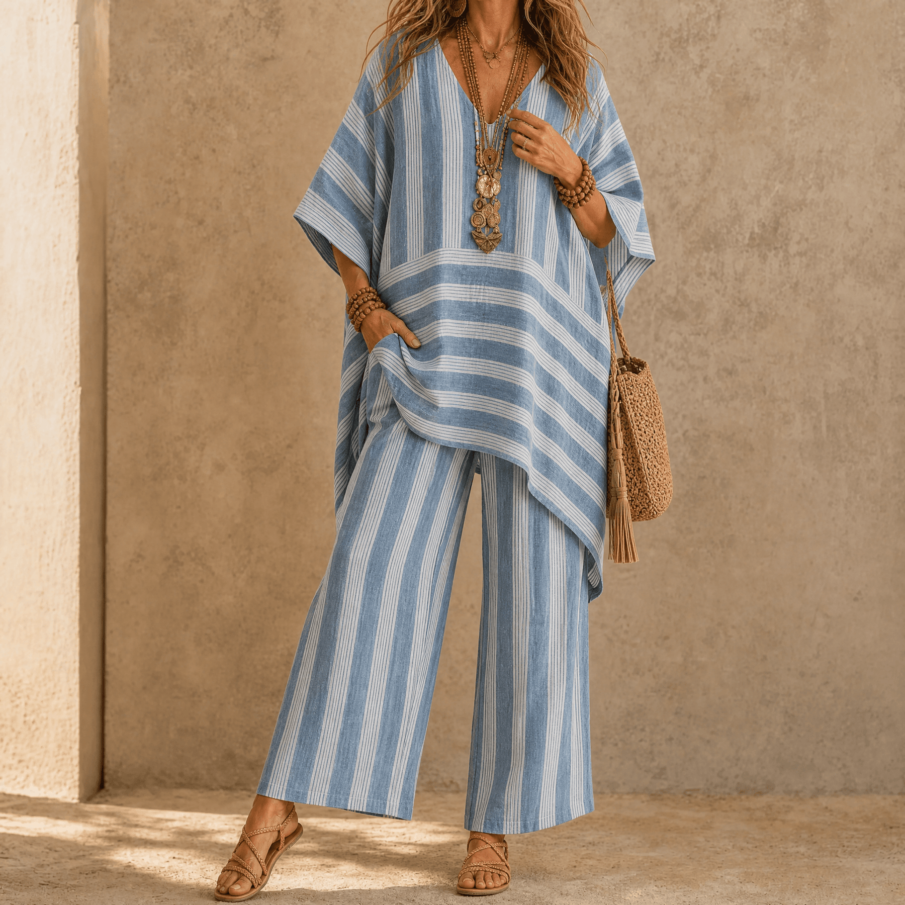 Iluma – Women's Boho Tunic & Wide-Leg Set