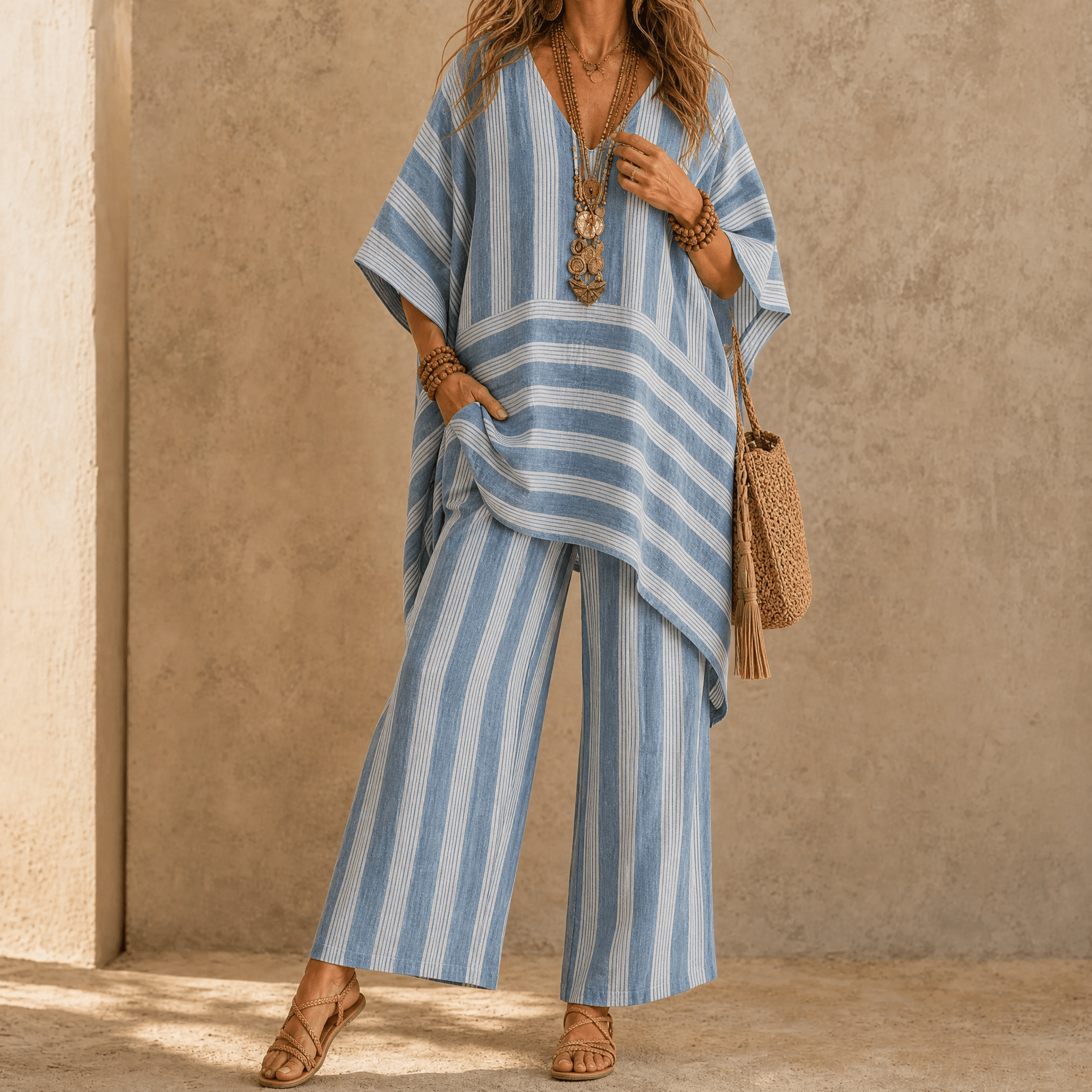 Iluma – Women's Boho Tunic & Wide-Leg Set