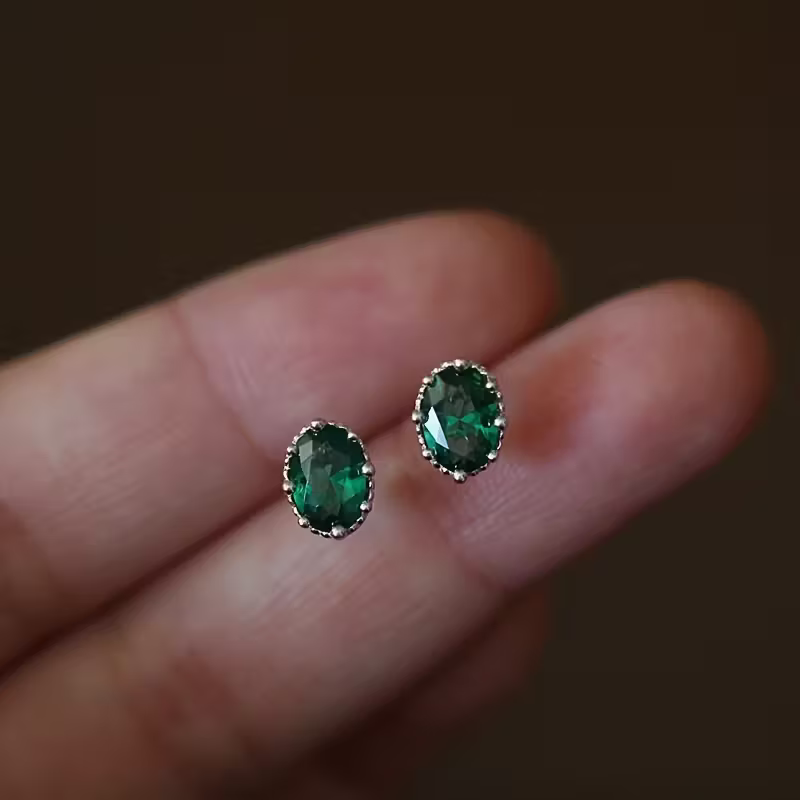 Verdant Oval Earrings