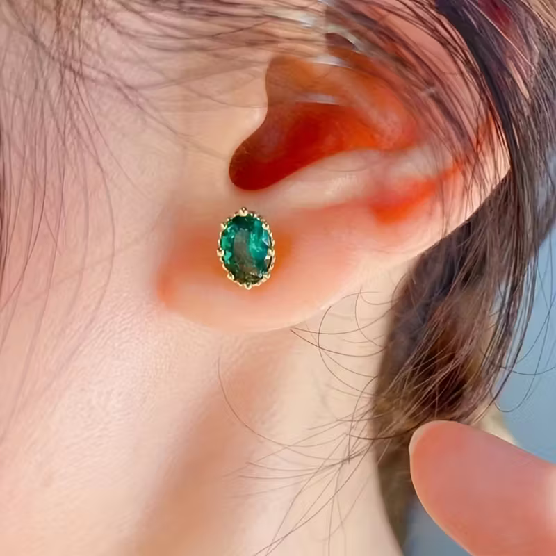 Verdant Oval Earrings