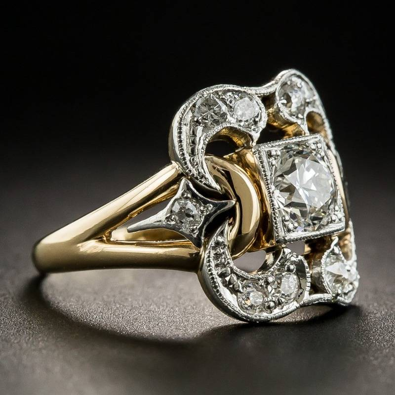 Golden Vintage Zirconia Ring