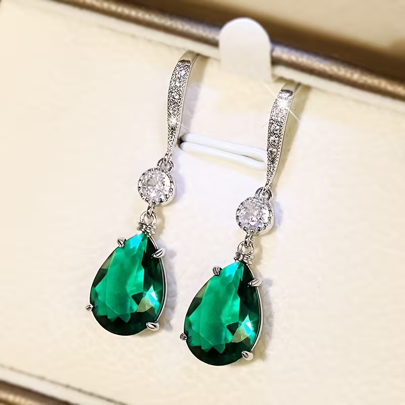 Emerald Teardrop Earrings