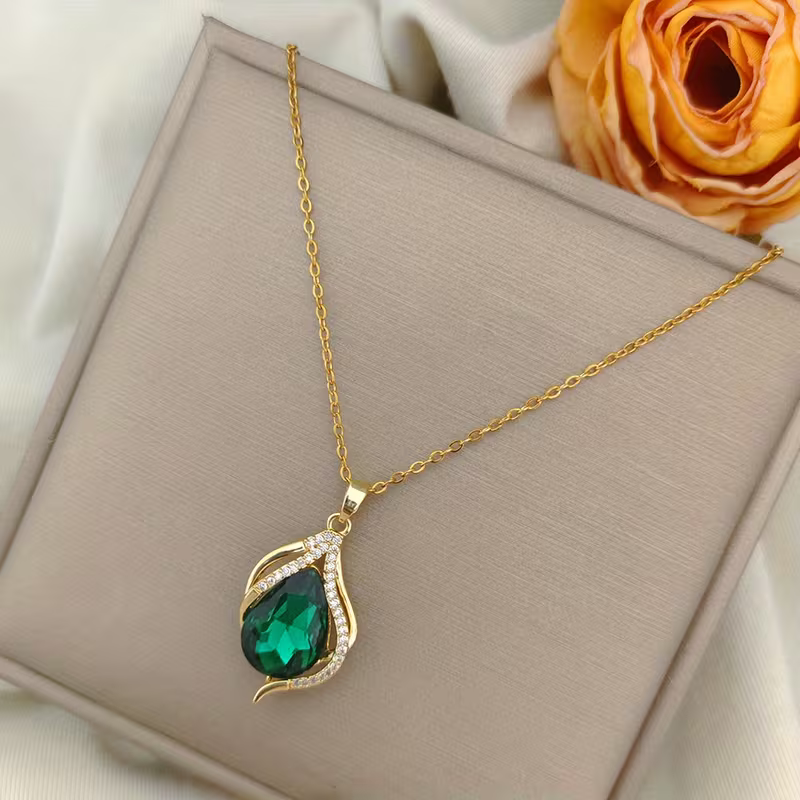 Emerald Wave Necklace