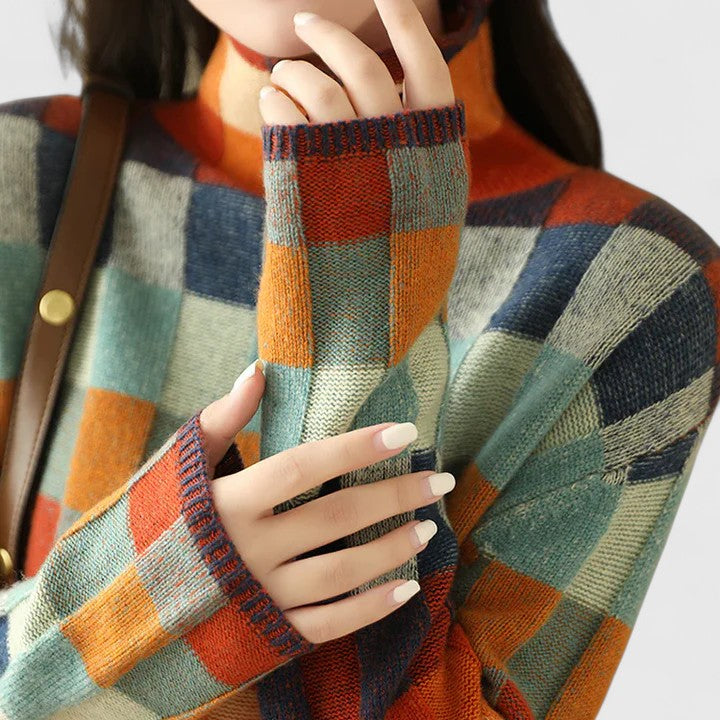 ANGELA – CHECKERBOARD SWEATER
