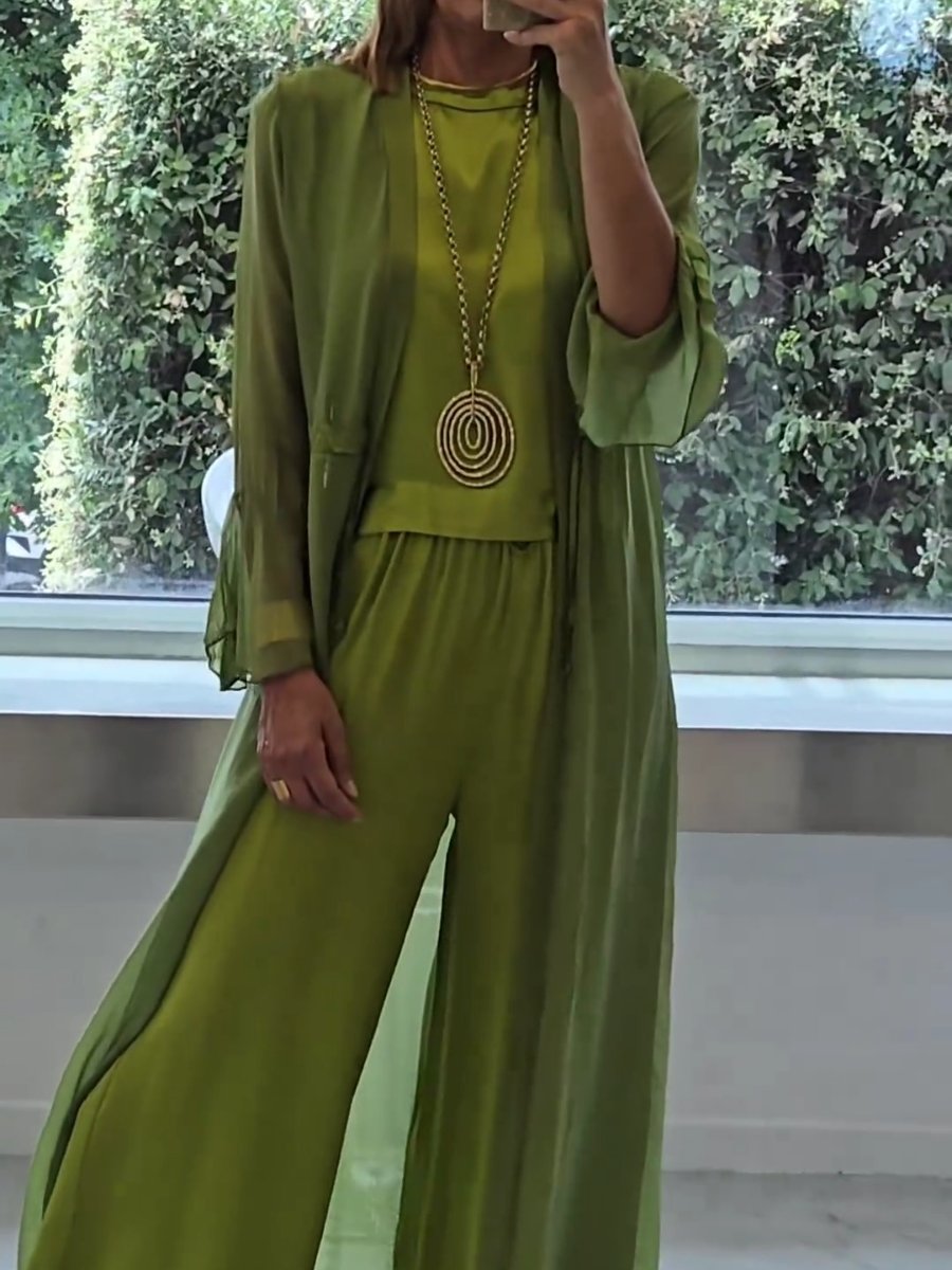 Margaret | Elegant Wide Leg Three Piece Summer Set