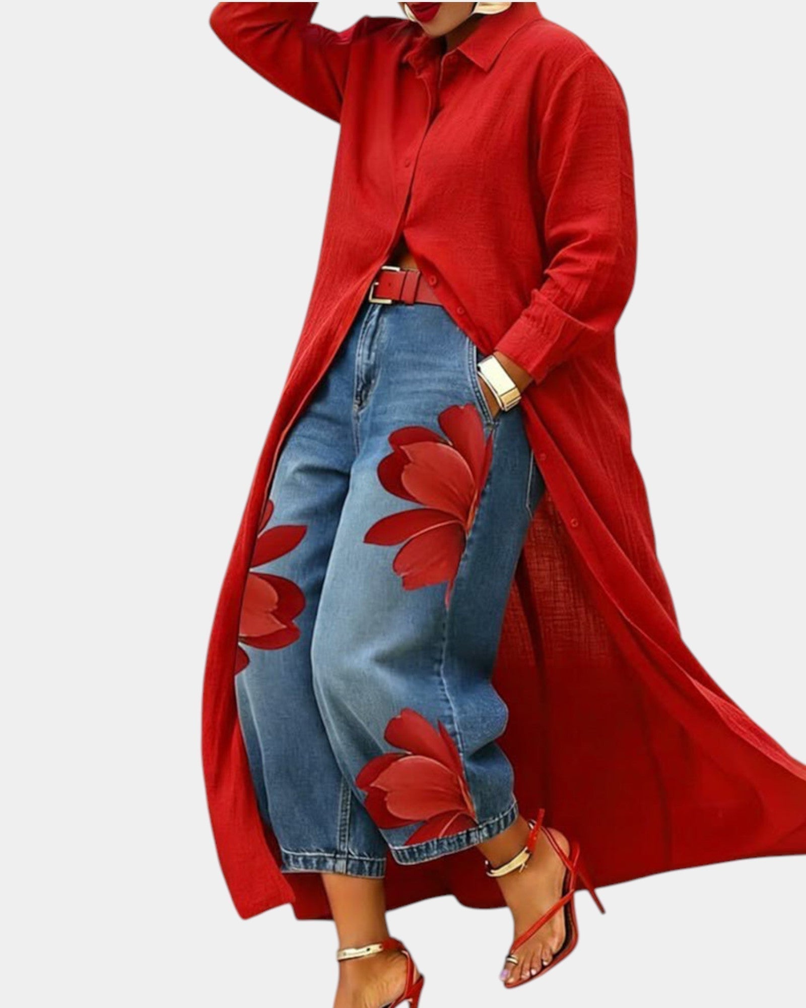 Céliane | Complete outfit with wide denim pants