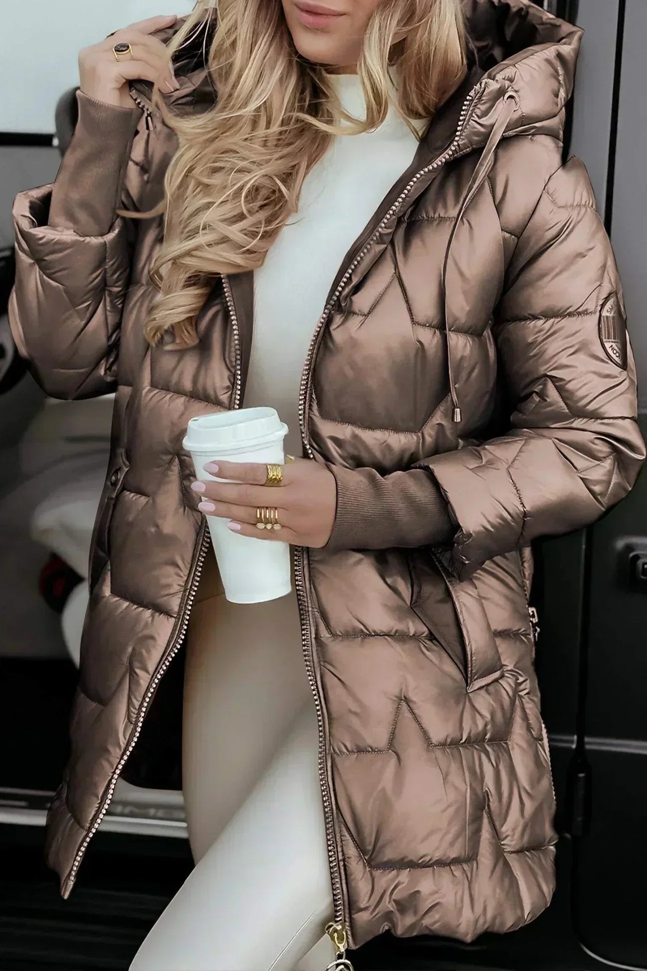 Tina™ | Long, Warm Quilted Jacket with a Generous Hood