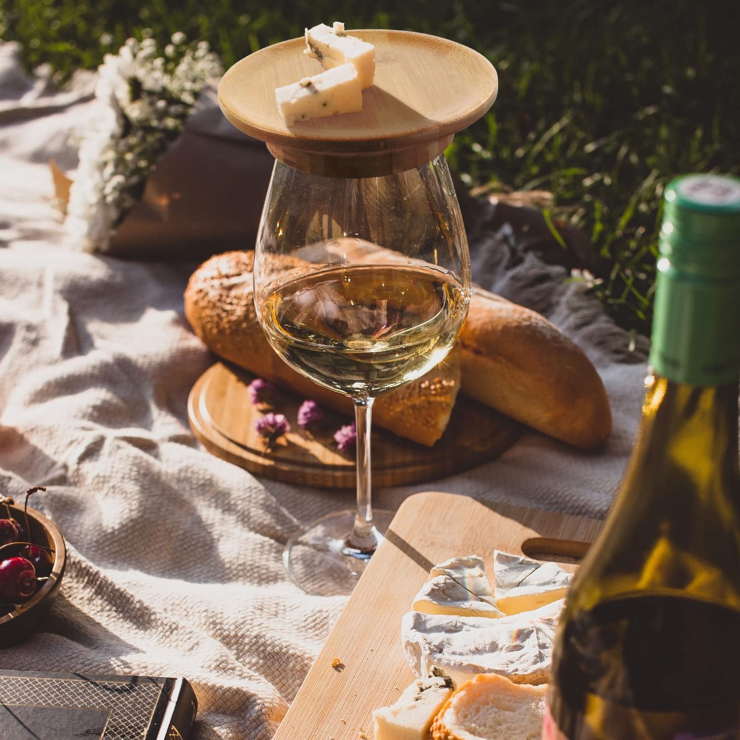 Florenza - Bamboo Wine Glass Charcuterie Topper