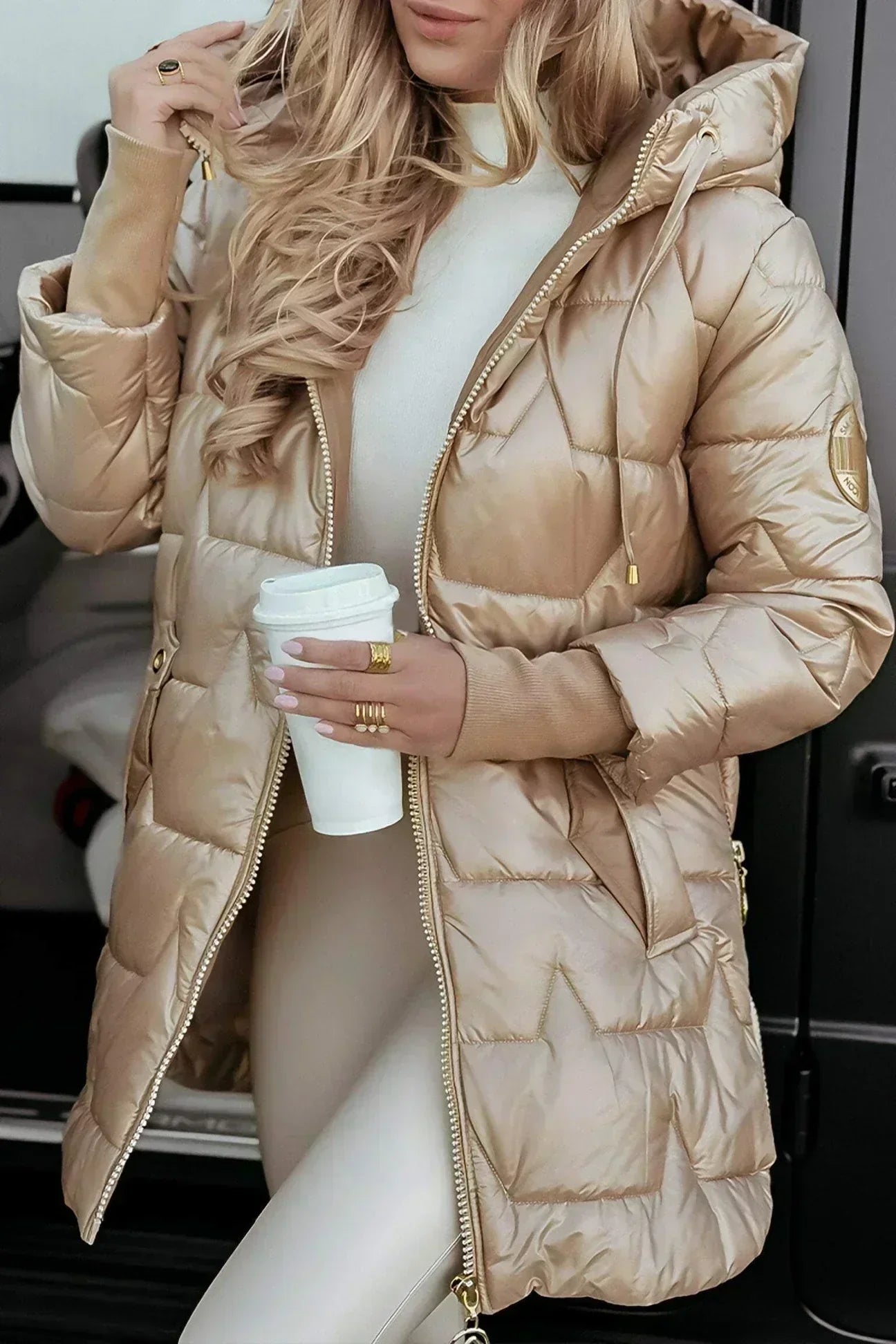 Tina™ | Long, Warm Quilted Jacket with a Generous Hood