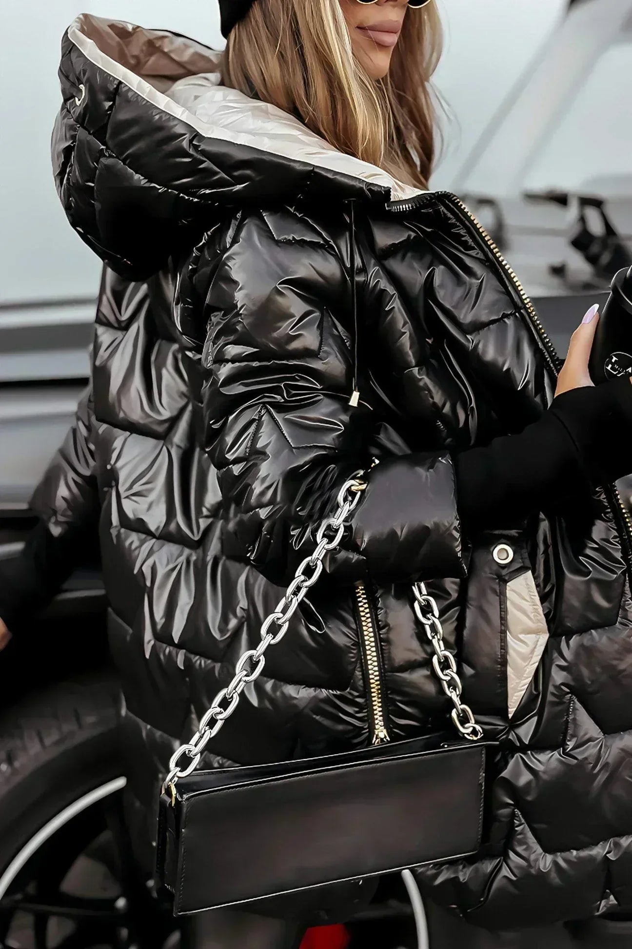 Lina™ | Long, Warm Quilted Jacket with a Generous Hood