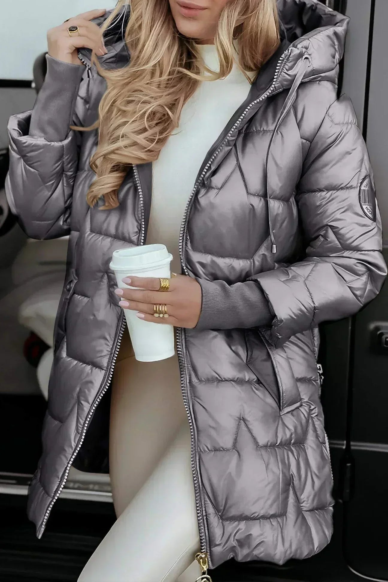 Tina™ | Long, Warm Quilted Jacket with a Generous Hood