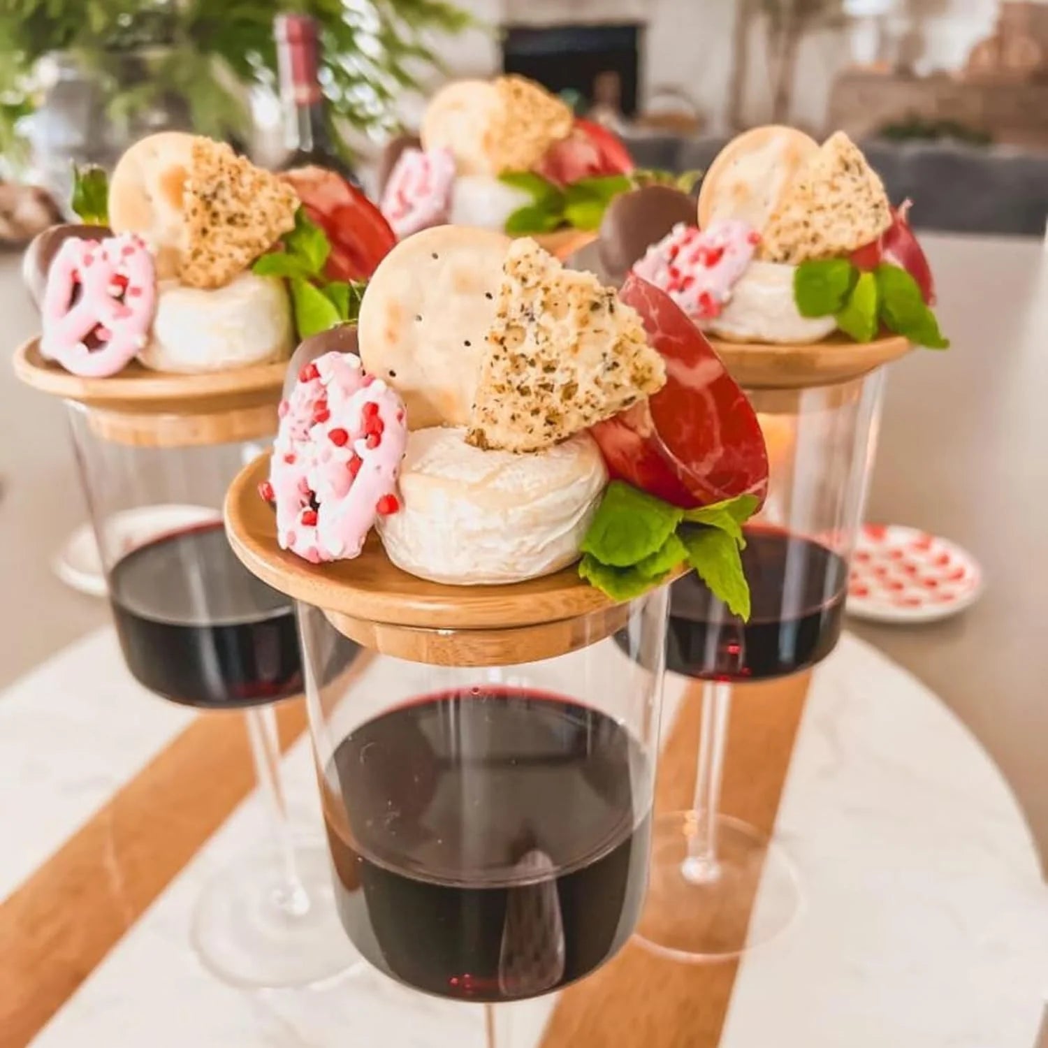 Florenza - Bamboo Wine Glass Charcuterie Topper
