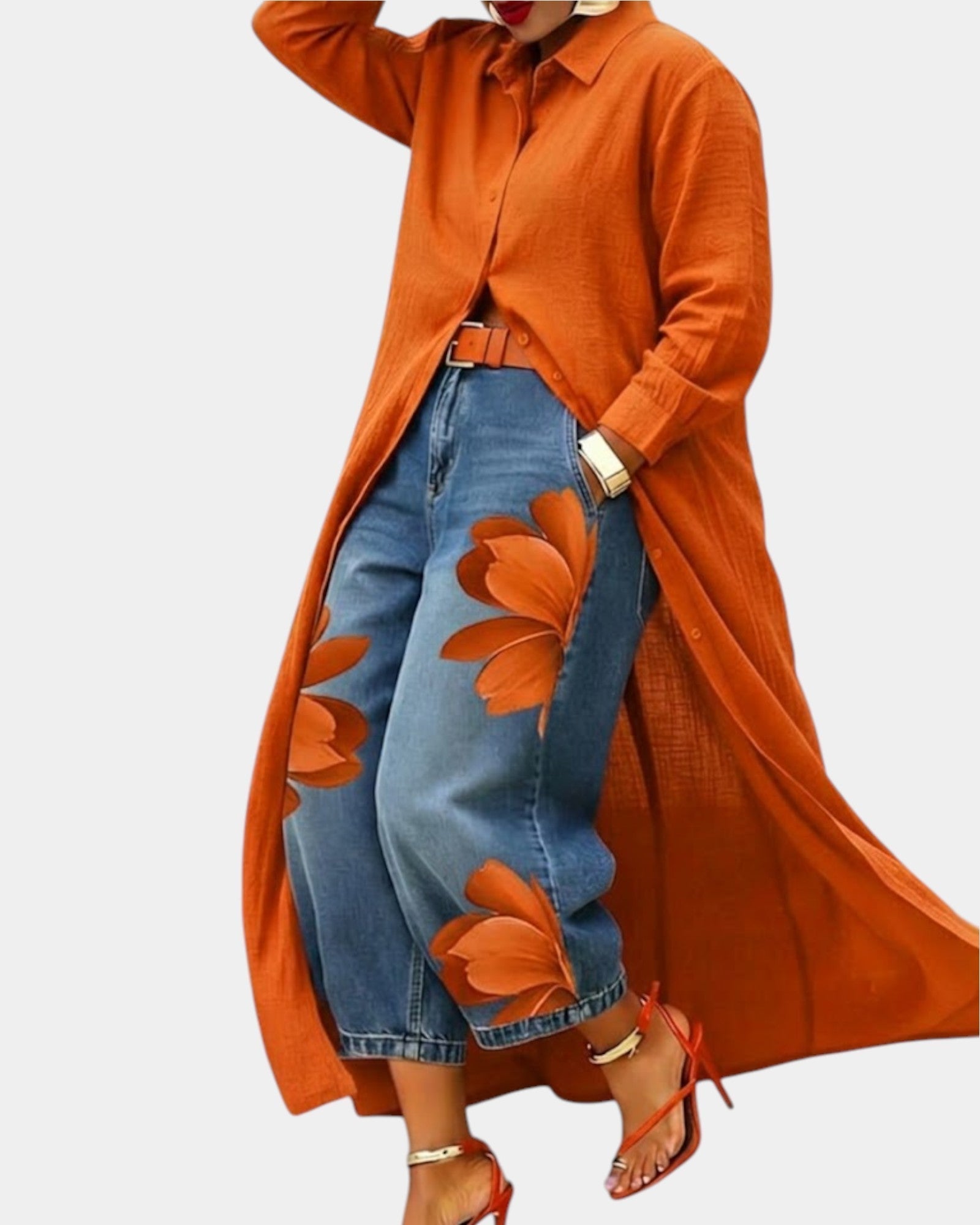 Céliane | Complete outfit with wide denim pants