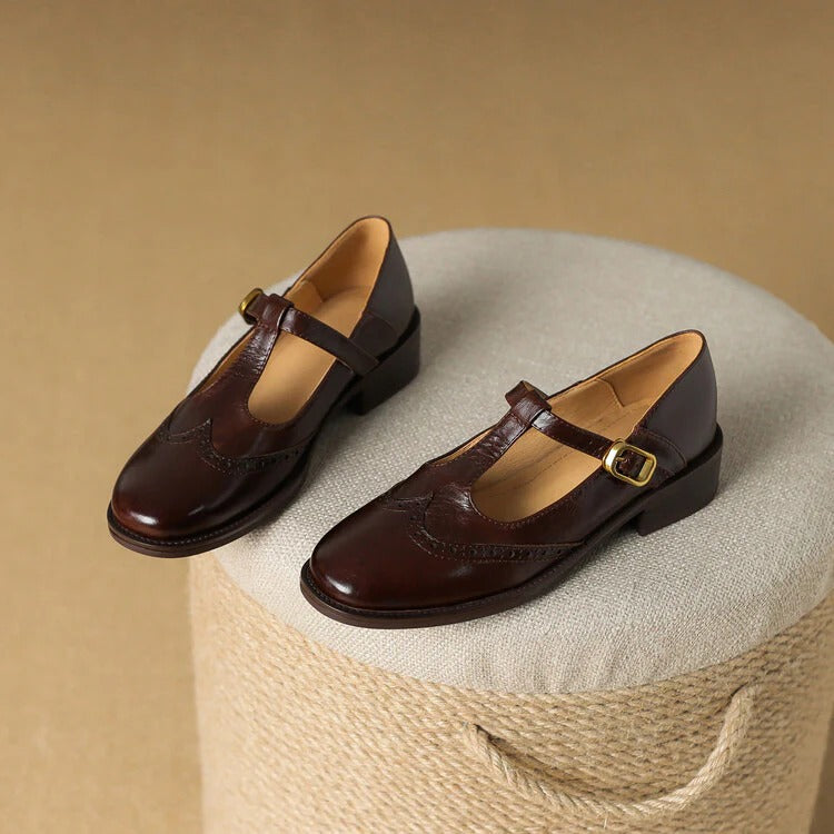 Ruelle Leather Mary Janes