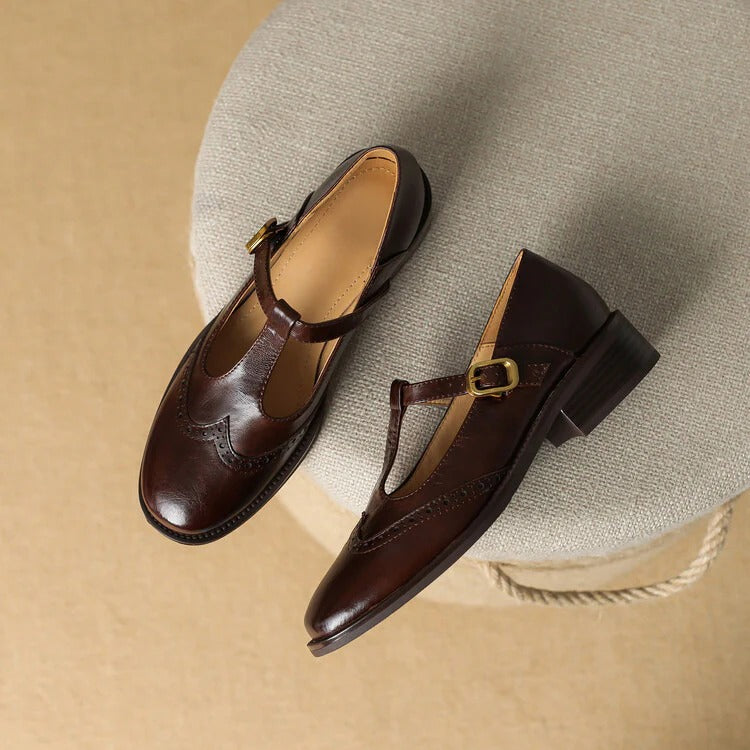 Ruelle Leather Mary Janes