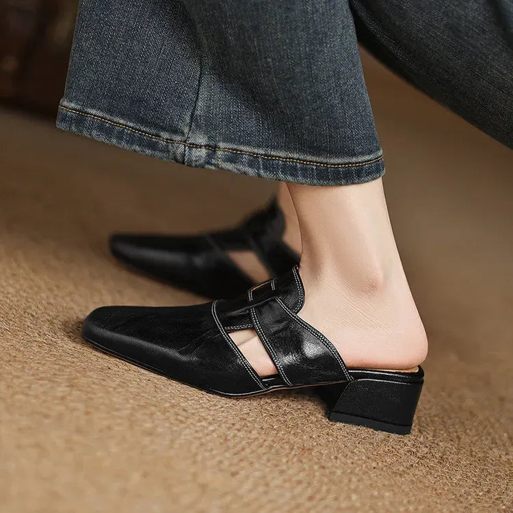 Maréa Genuine Leather Mules
