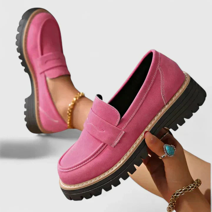Charlotte | Womens Slip On Chunky Loafer Shoes