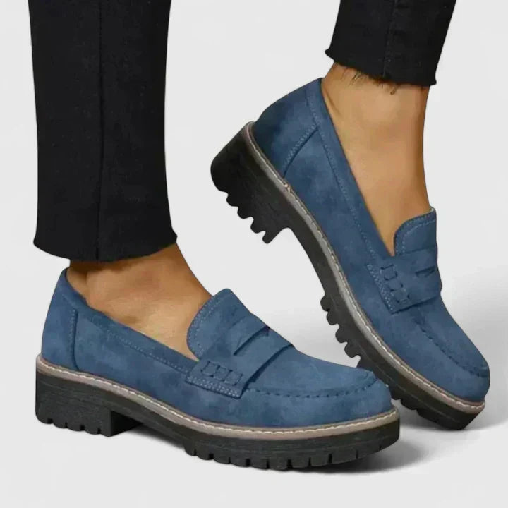 Charlotte | Womens Slip On Chunky Loafer Shoes