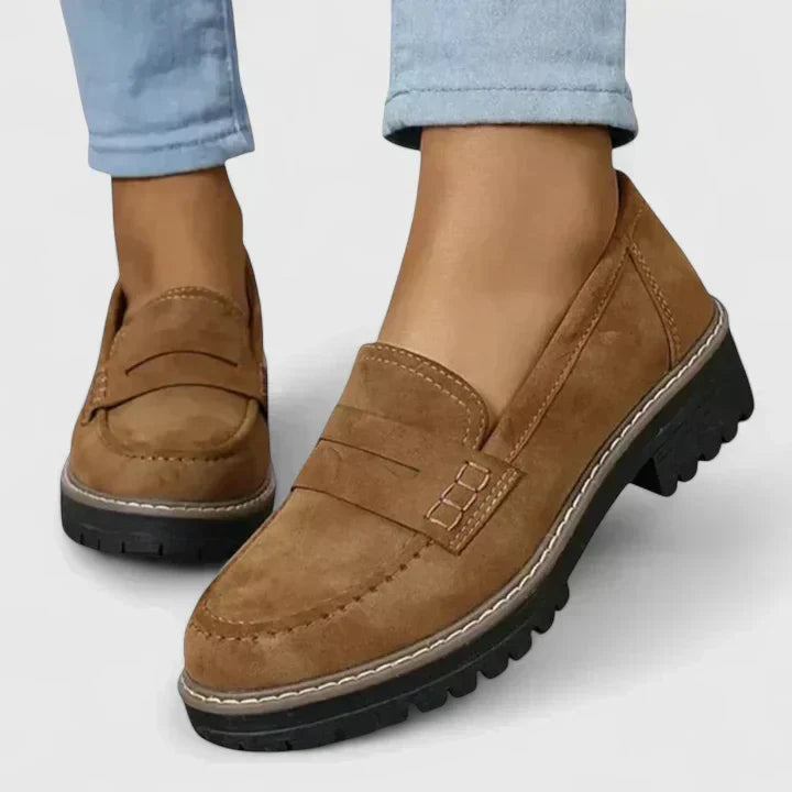 Charlotte | Womens Slip On Chunky Loafer Shoes