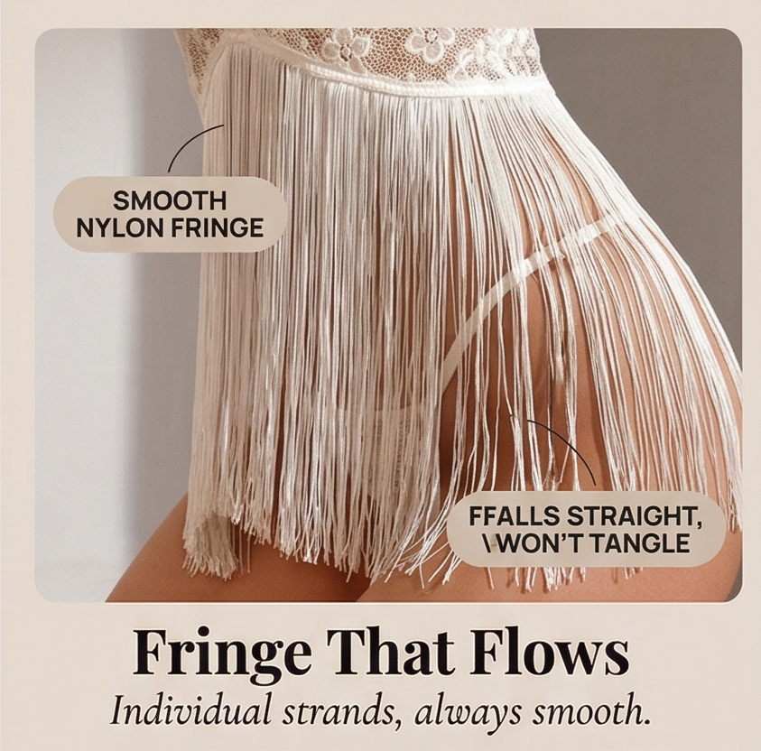Inara – Women's Lace Tassel Suspender Dress Set