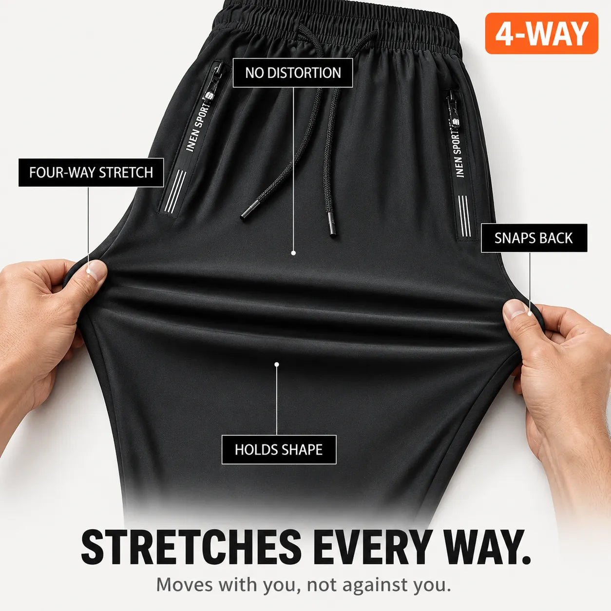 Kolvex – Ice Silk look Cooling Stretch Pants with Zip Pockets
