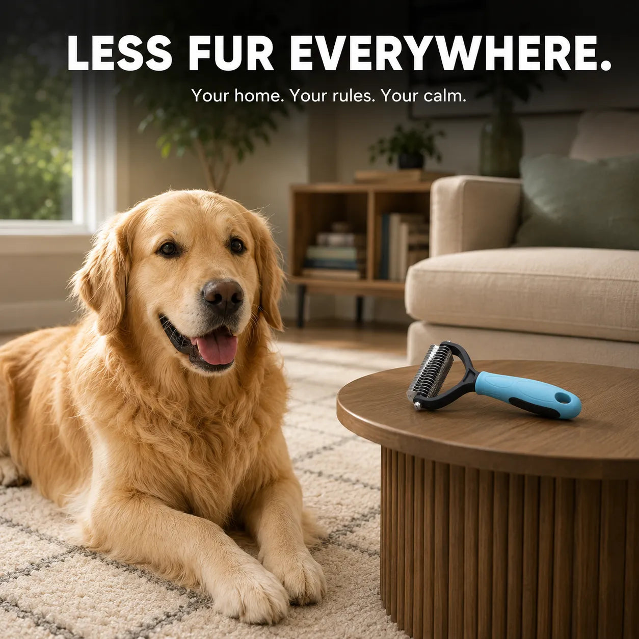 Furlyn – Double sided pet grooming rake for shedding and mats