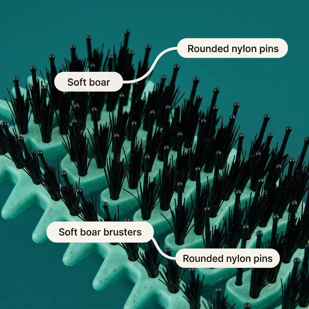 Curliza – Ventilated Curly Hair Brush with Boar Bristles for Defined Ringlets
