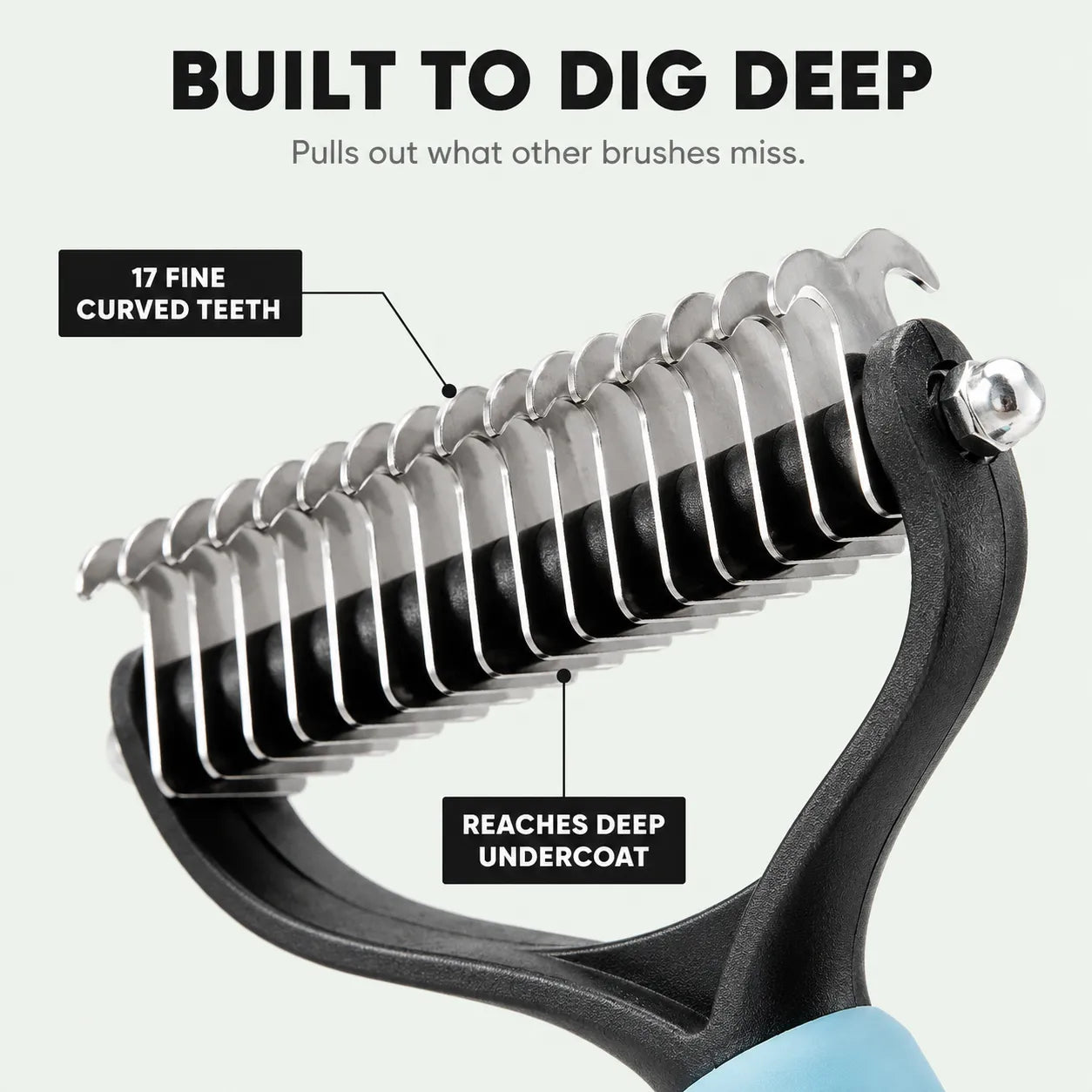 Furlyn – Double sided pet grooming rake for shedding and mats