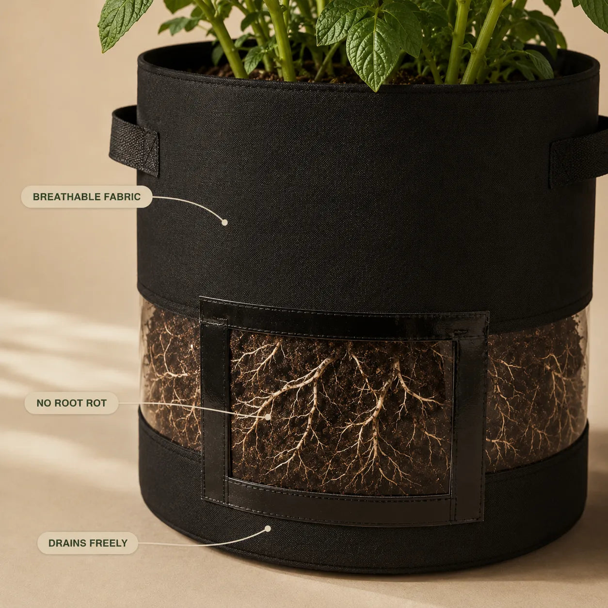Growvia – Potato Grow Bag with Clear Harvest Window