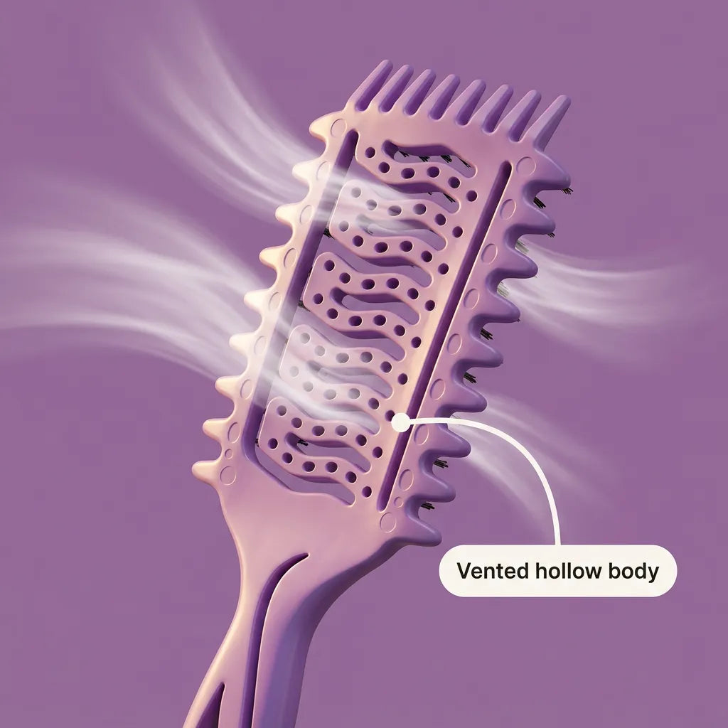 Curliza – Ventilated Curly Hair Brush with Boar Bristles for Defined Ringlets