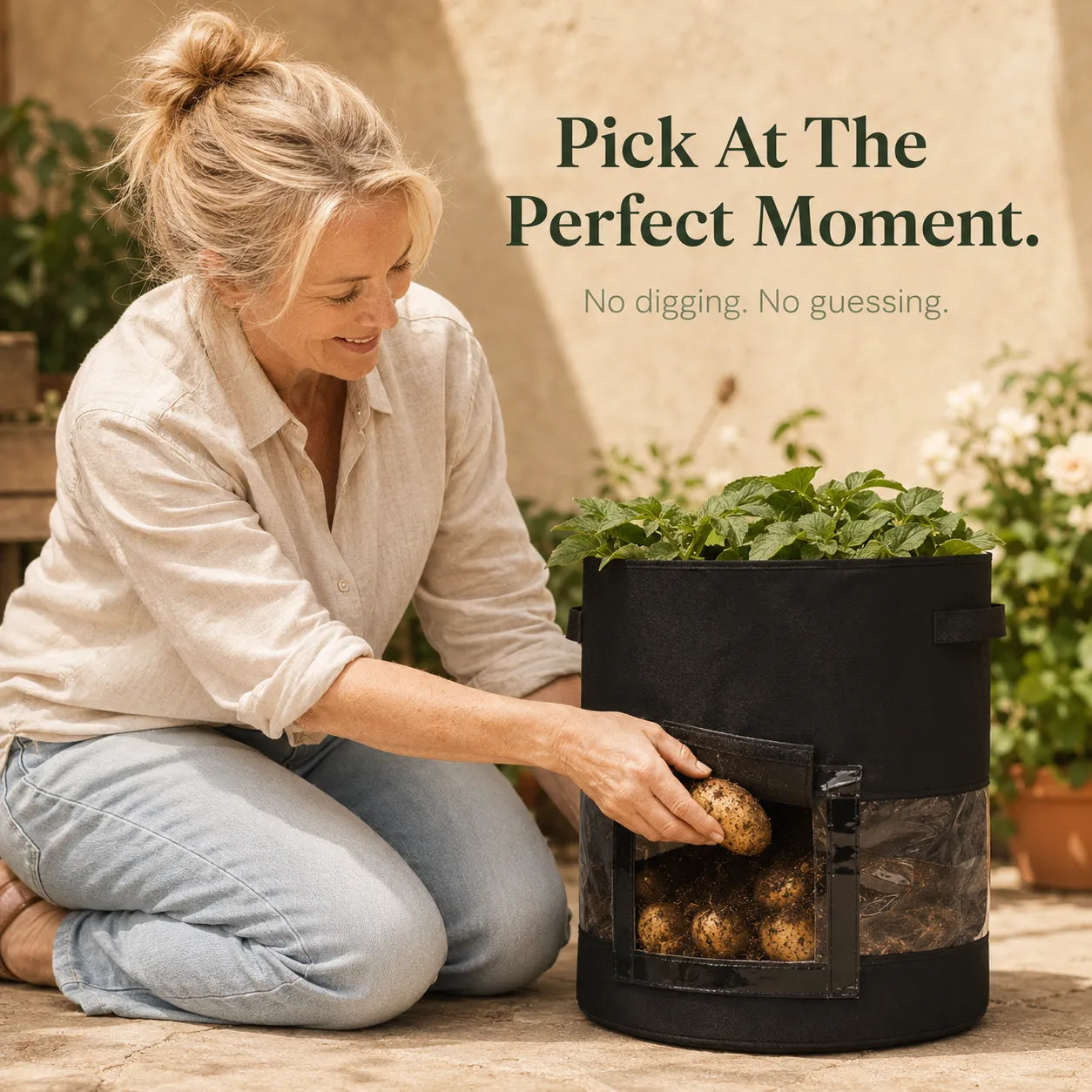 Growvia – Potato Grow Bag with Clear Harvest Window