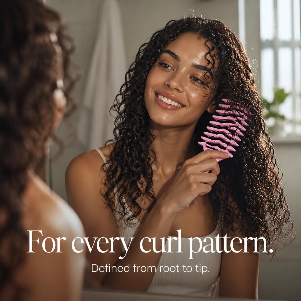 Curliza – Ventilated Curly Hair Brush with Boar Bristles for Defined Ringlets