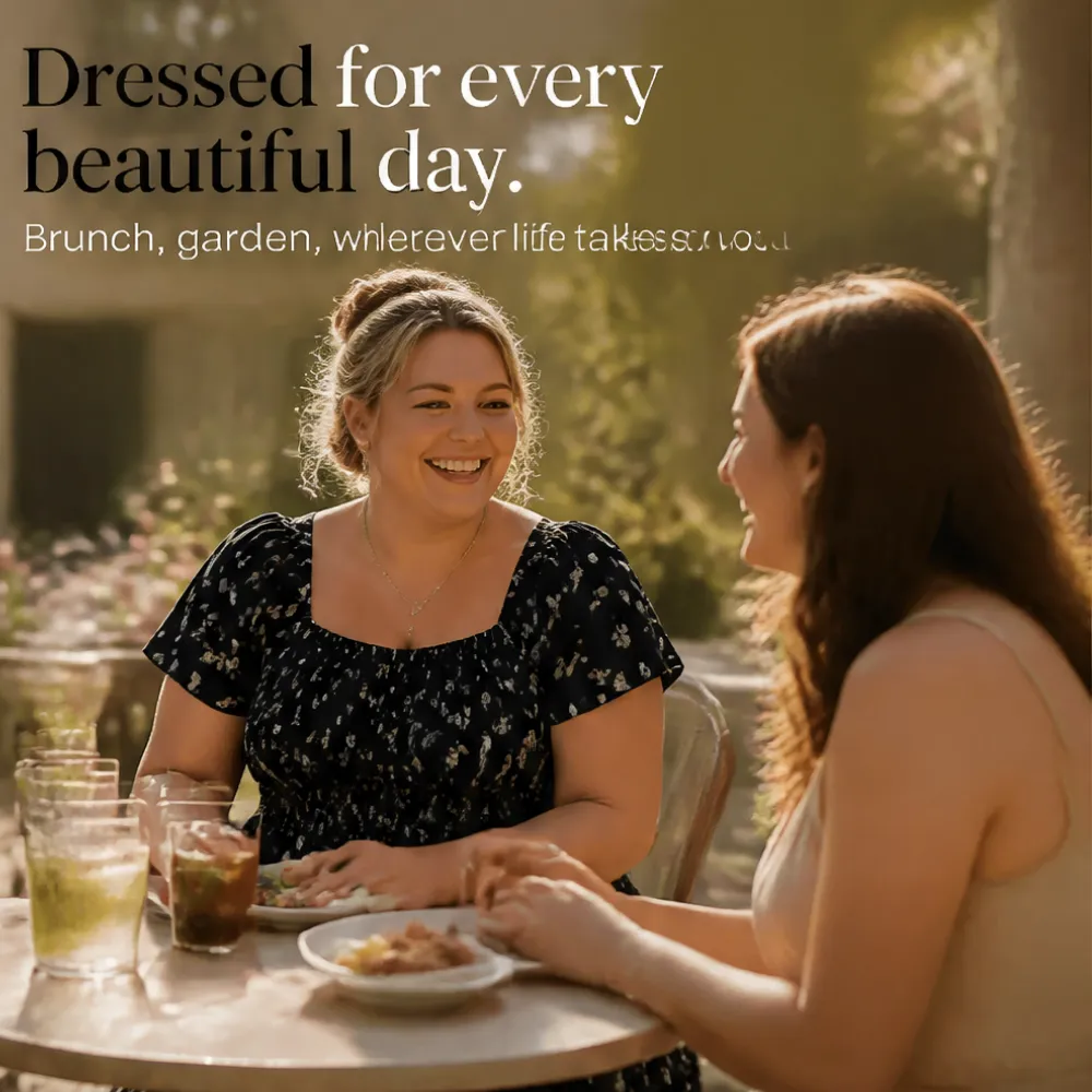 Florenza – Square Neck Floral Midi Dress with Smocked Bodice & Tiered Skirt