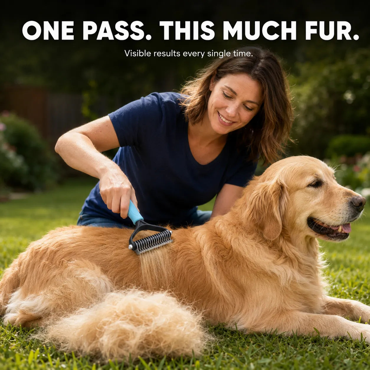Furlyn – Double sided pet grooming rake for shedding and mats